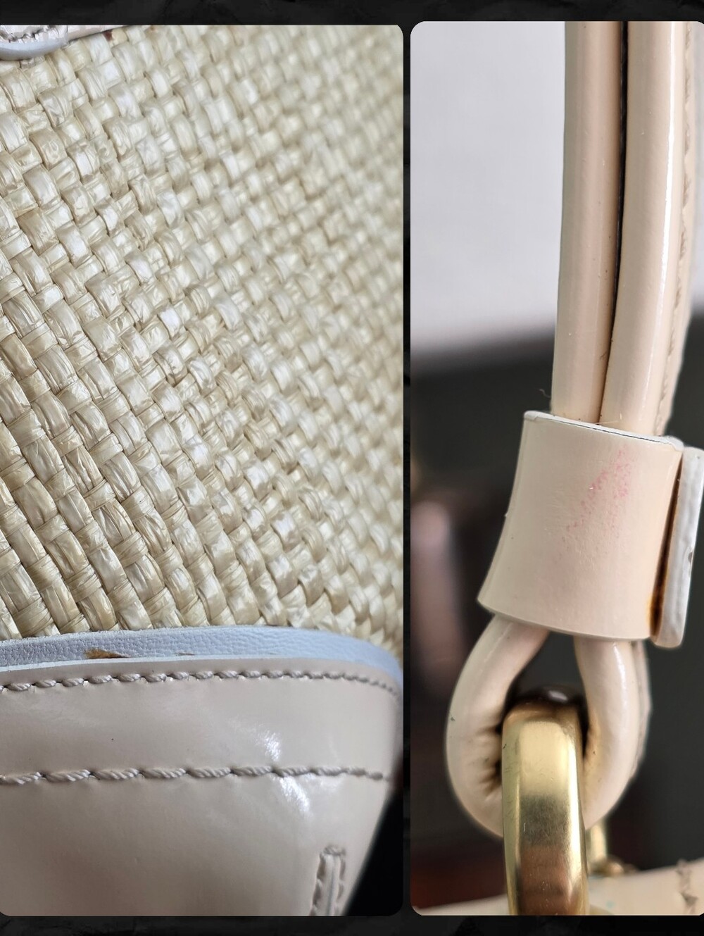 Coach F11687 Soho Woven Straw Patent Leather Satchel Ivory Summer Y2K Bag - Picture 15 of 16